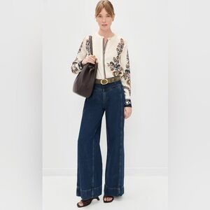 Veronica Beard Hoku Floral Stripe Blouse